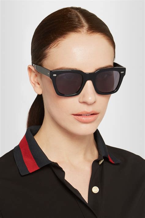 gucci women's square acetate frame sunglasses|Gucci women's rectangular sunglasses.